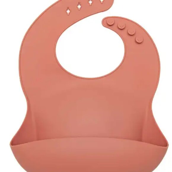 LouLou Lollipop Silicone Bib, Terra Cotta - NEW! - Picture 1 of 1